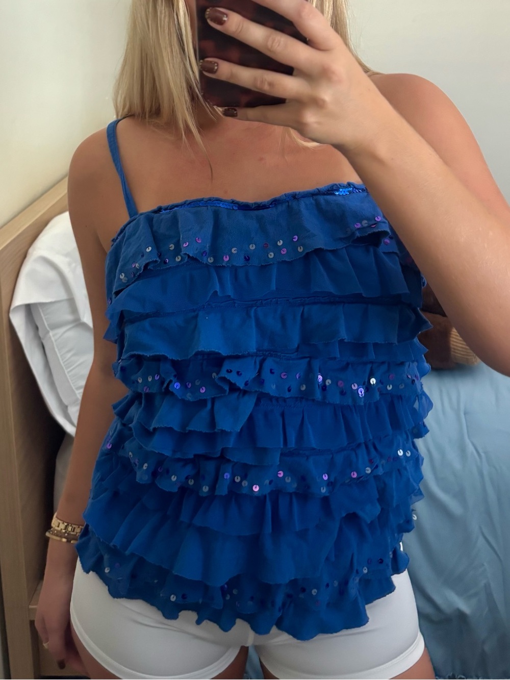 Justice Ruffle Sequin Tank Top - Picture 2 of 4